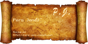 Pers Jenő névjegykártya